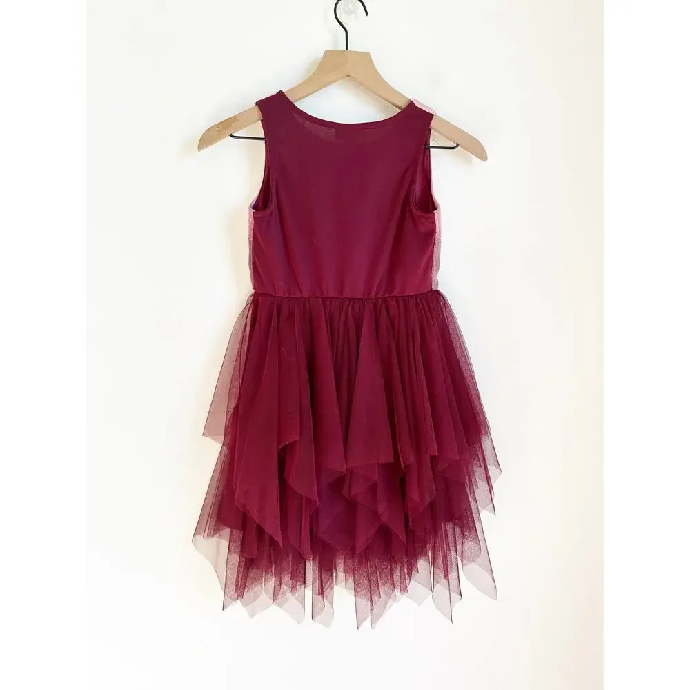 Girls' Cat & Jack Formal Dress Christmas Tutu Skirt Pink Deep Red